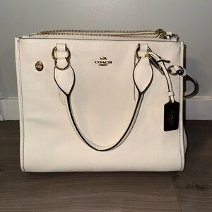 Coach Cream Leather Satchel
